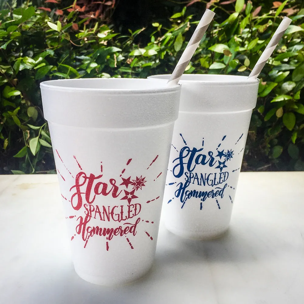 Custom "Star Spangled Hammered" Styrofoam Cups