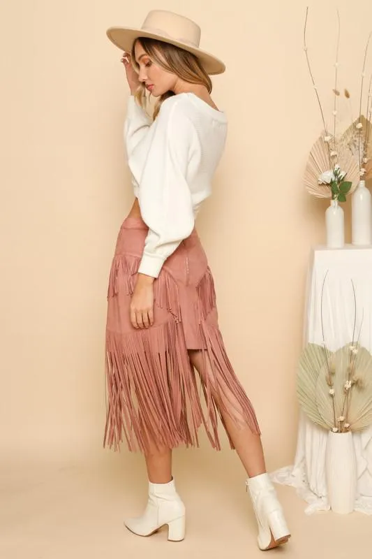 Long Fringe Skirt
